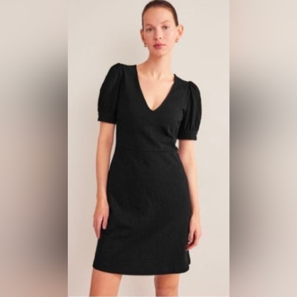 Boden Black Jersey Mini Dress